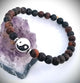 Pulsera elástica piedra natural dije yin yang