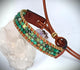 Pulsera brazalete piel piedra natural turquesa.