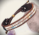 Pulsera brazalete piel piedra natural.