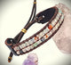 Pulsera brazalete piel piedra natural.