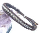Pulsera brazalete piel piedra natural pirita.