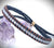Brazalete piel, mineral hematita.